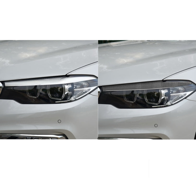 2 PCS / Set Carbon Fiber Car Lamp Eyebrow Decorative Sticker for BMW 5 Series G30 / G38 2018, Drop Glue Version