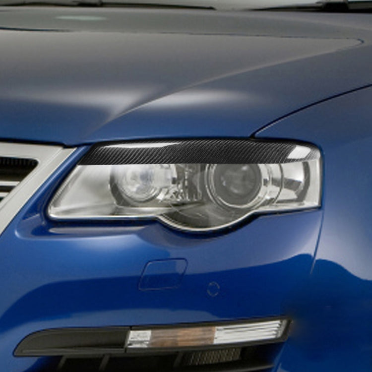 2 PCS / Set Carbon Fiber Car Lamp Eyebrow Decorative Sticker for Volkswagen Passat B6 3C 2005-2010, Drop Glue Version - Lamp Decoration by PMC TechLife | Online Shopping South Africa | PMC TechLife | Buy Now Pay Later Mobicred