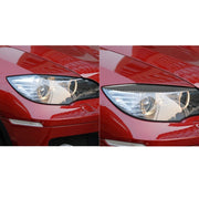 2 PCS / Set Carbon Fiber Car Lamp Eyebrow Decorative Sticker for BMW E71/X6 2008-2014, Drop Glue Version