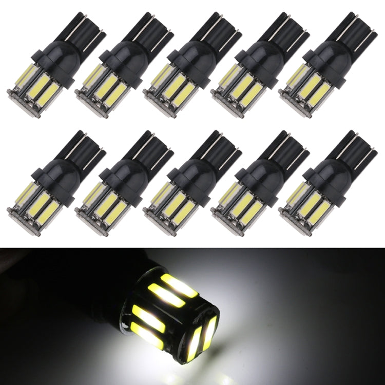 10pcs T10 DC12V / 0.96W / 0.08A Car Clearance Light 10LEDs SMD-7020 Lamp Beads (White Light) - Clearance Lights by PMC TechLife | Online Shopping South Africa | PMC TechLife | Buy Now Pay Later Mobicred
