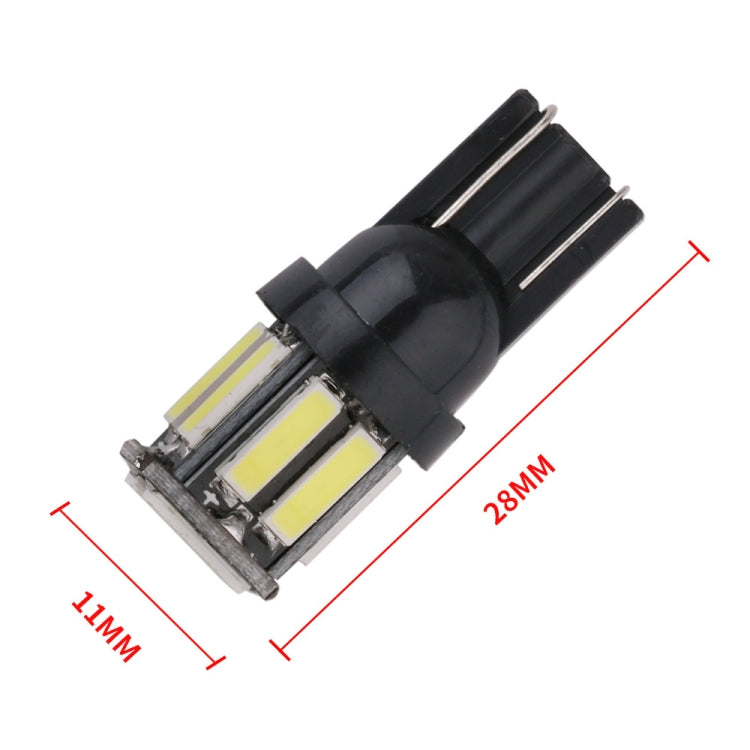 10pcs T10 DC12V / 0.96W / 0.08A Car Clearance Light 10LEDs SMD-7020 Lamp Beads (Blue Light)