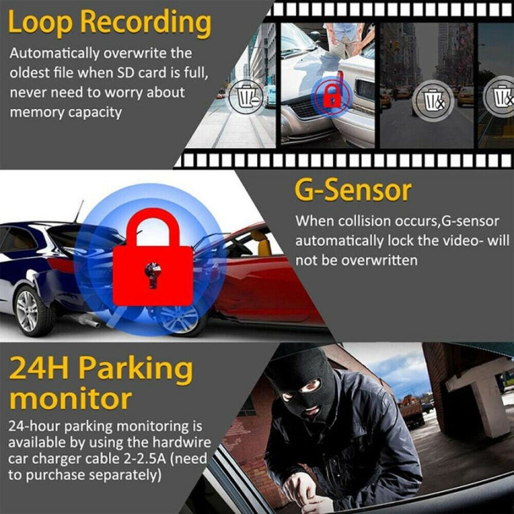 F9 Car Front and Rear Dual Camera HD Infrared Night Vision Car Driving Recorder - Car DVRs by PMC TechLife | Online Shopping South Africa | PMC TechLife | Buy Now Pay Later Mobicred