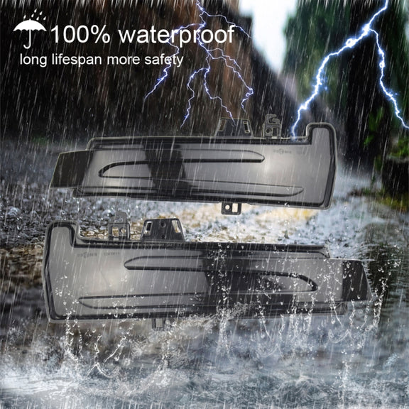 1 Pair For Mercedes-Benz A Class W176 2013-2017 Car Dynamic LED Turn Signal Light Rearview Mirror Flasher Water Blinker (Transparent Black)