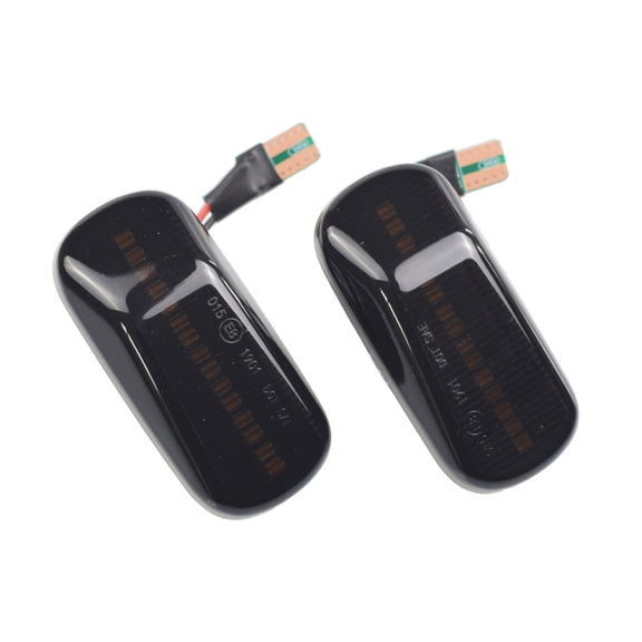 2pcs For Honda Civic 2001-2015 Car Dynamic LED Fender Side Light 34301-S5H-T02(Transparent Black)