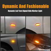 2pcs For Peugeot 1007 Car Dynamic LED Fender Side Light 817300H010 (Transparent Black)