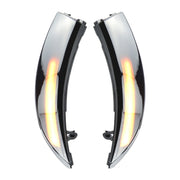 1 Pair For Ford Fiesta 2008-2017 Car Dynamic LED Turn Signal Light Rearview Mirror Flasher Water Blinker (Transparent Black)