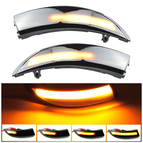 1 Pair For Ford Fiesta 2008-2017 Car Dynamic LED Turn Signal Light Rearview Mirror Flasher Water Blinker (Transparent Black)