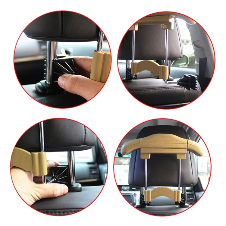 Car Faux Leather Retractable Coat Hanger (Grey) - Auto Fastener & Clips by PMC Jewellery | Online Shopping South Africa | PMC Jewellery | Buy Now Pay Later Mobicred