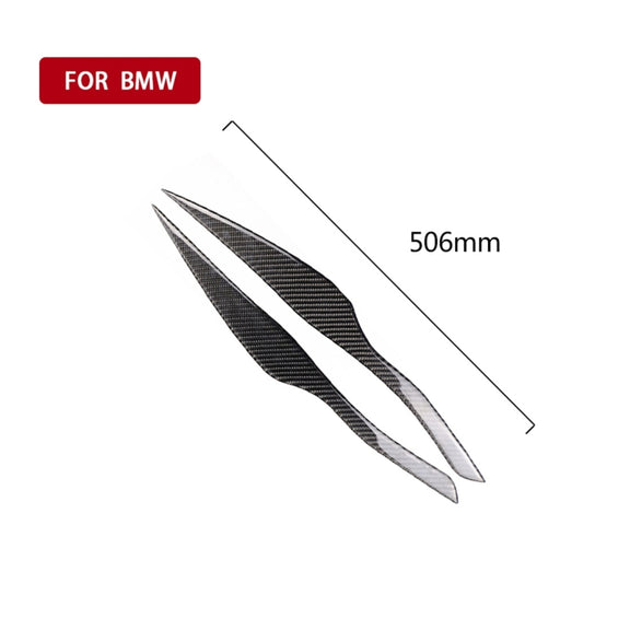 1 Pairs Carbon Fiber Car Lamp Eyebrow Decorative Sticker for BMW E90 / 318i / 320i / 325i 2005-2008, Drop Glue Version