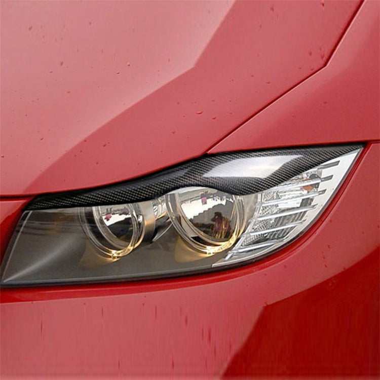 1 Pairs Carbon Fiber Car Lamp Eyebrow Decorative Sticker for BMW E90 / 318i / 320i / 325i 2005-2008, Drop Glue Version - free shipping - PMC TechLife - Order now!
