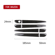 One Set Car Carbon Fiber Outside Door Handle without Smart Hole Decorative Sticker for Mazda CX-5 2017-2018, Right Drive