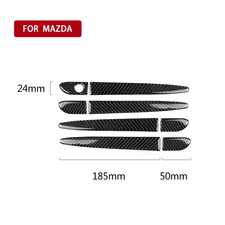 One Set Car Carbon Fiber Outside Door Handle without Smart Hole Decorative Sticker for Mazda CX-5 2017-2018, Right Drive