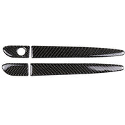 One Set Car Carbon Fiber Outside Door Handle without Smart Hole Decorative Sticker for Mazda CX-5 2017-2018, Right Drive