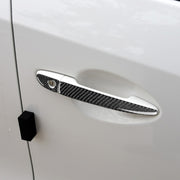 One Set Car Carbon Fiber Outside Door Handle without Smart Hole Decorative Sticker for Mazda CX-5 2017-2018, Right Drive