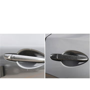 One Set Car Carbon Fiber Outside Door Handle without Smart Hole Decorative Sticker for Mazda CX-5 2017-2018, Right Drive