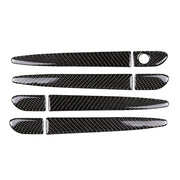 One Set Car Carbon Fiber Outside Door Handle without Smart Hole Decorative Sticker for Mazda CX-5 2017-2018, Left Drive