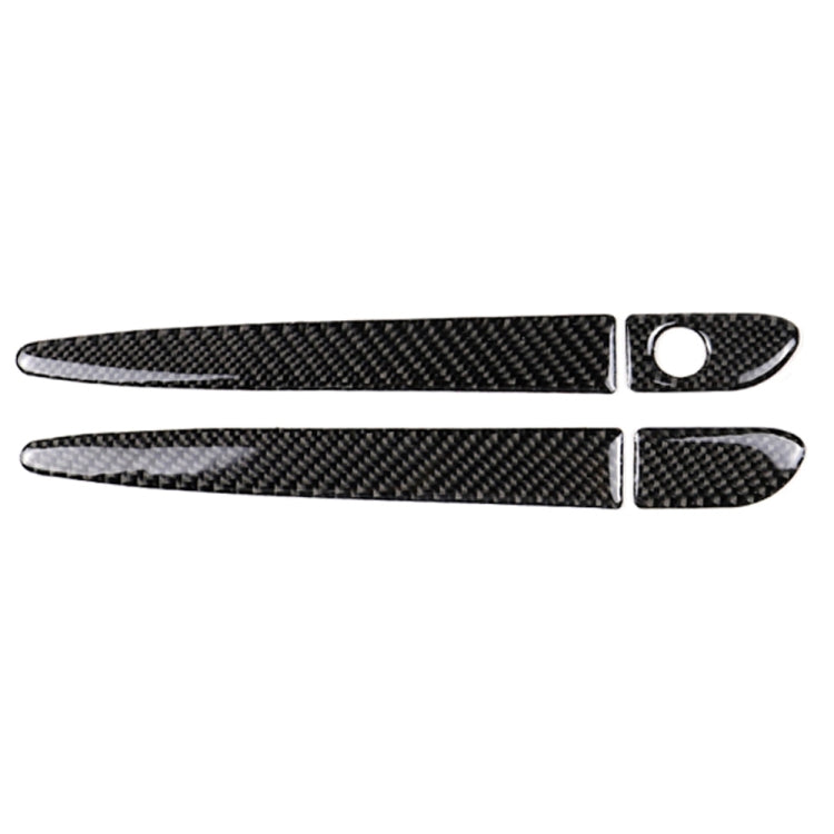 One Set Car Carbon Fiber Outside Door Handle without Smart Hole Decorative Sticker for Mazda CX-5 2017-2018, Left Drive