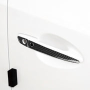 One Set Car Carbon Fiber Outside Door Handle with Smart Hole Decorative Sticker for Mazda CX-5 2017-2018, Right Drive