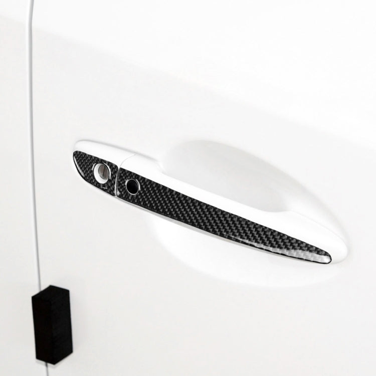 One Set Car Carbon Fiber Outside Door Handle with Smart Hole Decorative Sticker for Mazda CX-5 2017-2018, Right Drive