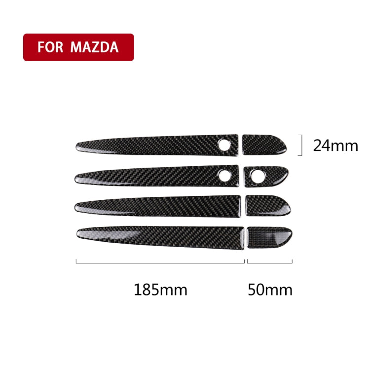 Car Carbon Fiber Outside Door Handle with Smart Hole Decorative Sticker for Mazda CX-5 2017-2018, Left Drive