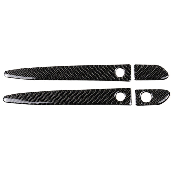 Car Carbon Fiber Outside Door Handle with Smart Hole Decorative Sticker for Mazda CX-5 2017-2018, Left Drive