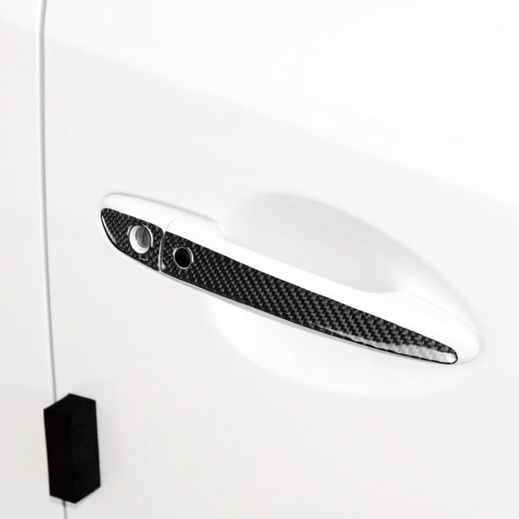 Car Carbon Fiber Outside Door Handle with Smart Hole Decorative Sticker for Mazda CX-5 2017-2018, Left Drive