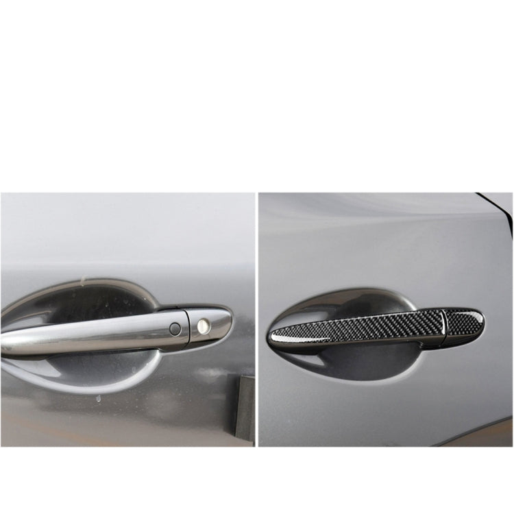 Car Carbon Fiber Outside Door Handle with Smart Hole Decorative Sticker for Mazda CX-5 2017-2018, Left Drive