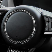 Car Carbon Fiber Steering Wheel Logo Decorative Stickers for Jaguar F-PACE X761 XE X760 XF X260 XJ 2016-2020, Left and Right Drive Universal