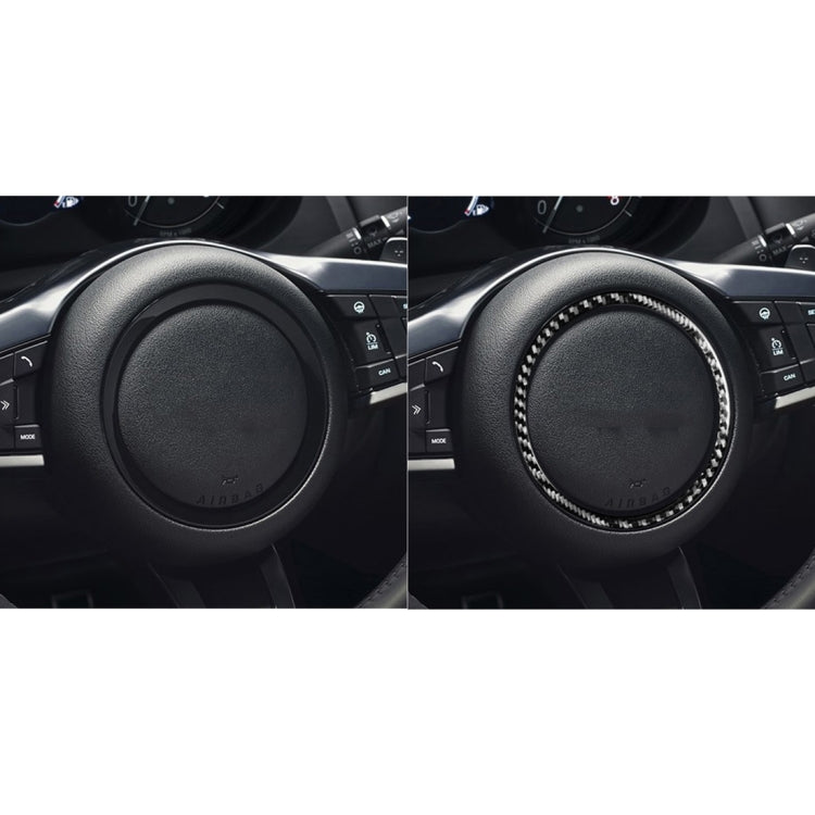 Car Carbon Fiber Steering Wheel Logo Decorative Stickers for Jaguar F-PACE X761 XE X760 XF X260 XJ 2016-2020, Left and Right Drive Universal - Steering Wheel Accessories by PMC Jewellery | Online Shopping South Africa | PMC Jewellery | Buy Now Pay Later Mobicred