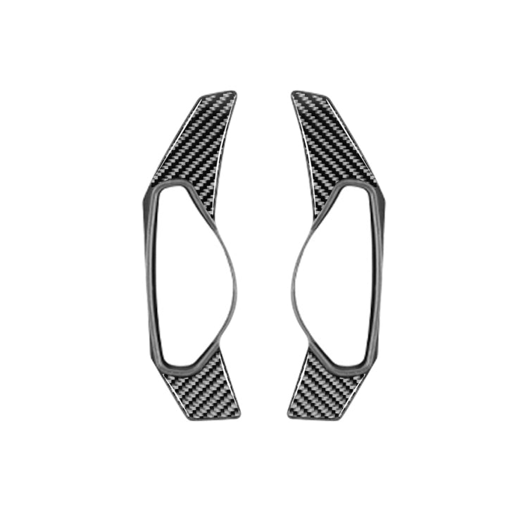 2 PCS Car Carbon Fiber Steering Wheel Paddle Decorative Stickers for Jaguar F-PACE X761 XE X760 XF X260 2016-2020, Left and Right Drive Universal