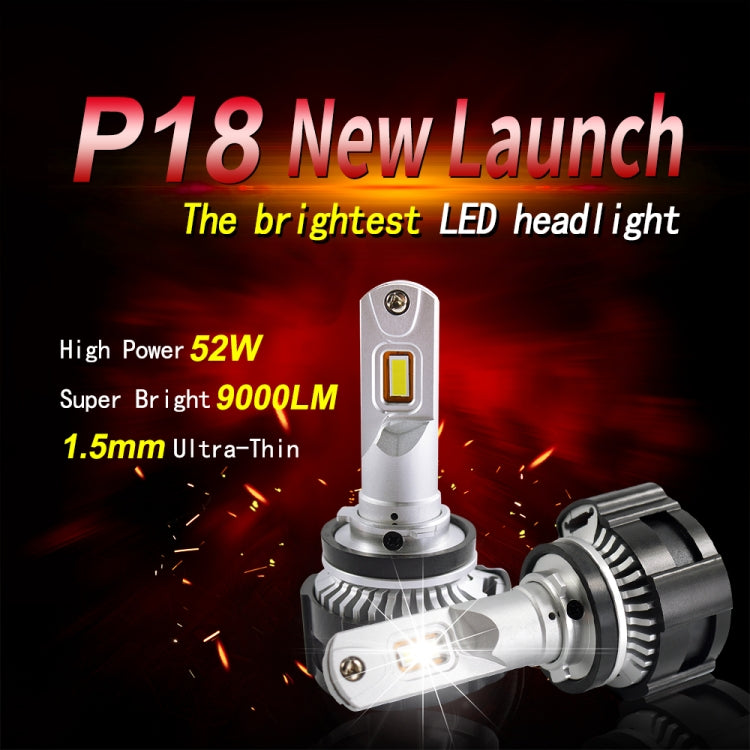2 PCS P18 H7 DC11-30V 52W 6500K 6500LM Car LED Headlight Lamps - LED Headlamps by PMC TechLife | Online Shopping South Africa | PMC TechLife | Buy Now Pay Later Mobicred