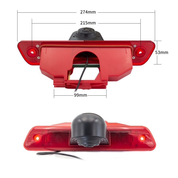 PZ465 Car Water-resistant Brake Light View Camera + 7 inch Rearview Monitor for Citroen / Peugeot / Toyota