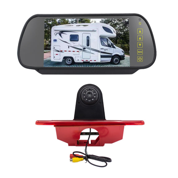 PZ465 Car Water-resistant Brake Light View Camera + 7 inch Rearview Monitor for Citroen / Peugeot / Toyota