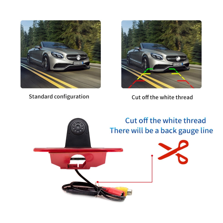 PZ465 Car Water-resistant Brake Light View Camera + 7 inch Rearview Monitor for Citroen / Peugeot / Toyota
