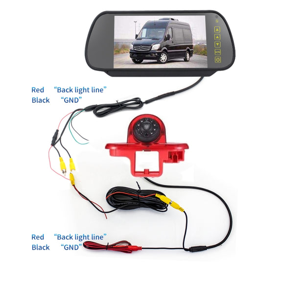PZ464 Car Water-resistant Brake Light View Camera + 7 inch Rearview Monitor for Renault / Vauxhall