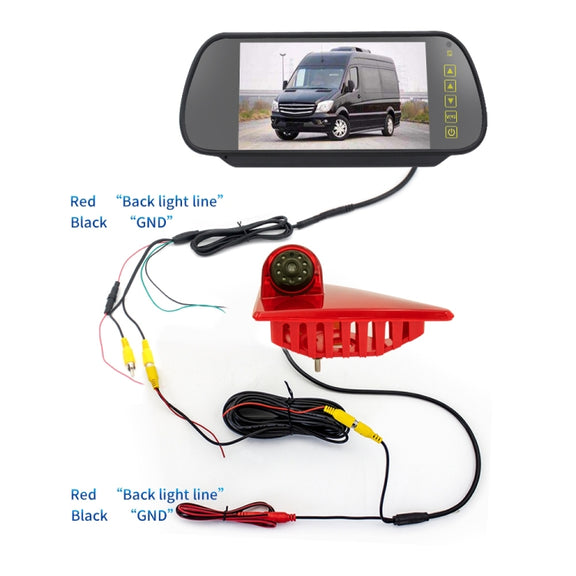 PZ462 Car Water-resistant Brake Light View Camera + 7 inch Rearview Monitor for Renault / Nissan / Opel