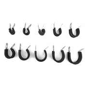 10 PCS Car Rubber Cushion Pipe Clamps Stainless Steel Clamps, Size: 11/8 inch (35mm)