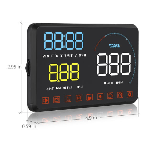 A9 5.5 inch Universal Car OBD2 HUD Vehicle-mounted Head Up Display (Blue)