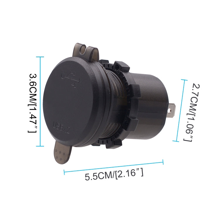 Universal Car Dual Port USB Charger Power Outlet Adapter 4.2A 5V IP66 with LED Digital Voltmeter + 60cm Cable(Green Light) - DIY Modified Charger by PMC TechLife | Online Shopping South Africa | PMC TechLife | Buy Now Pay Later Mobicred