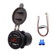 Universal Car Dual Port USB Charger Power Outlet Adapter 4.2A 5V IP66 with LED Digital Voltmeter + 60cm Cable(Red Light) - DIY Modified Charger by PMC TechLife | Online Shopping South Africa | PMC TechLife | Buy Now Pay Later Mobicred
