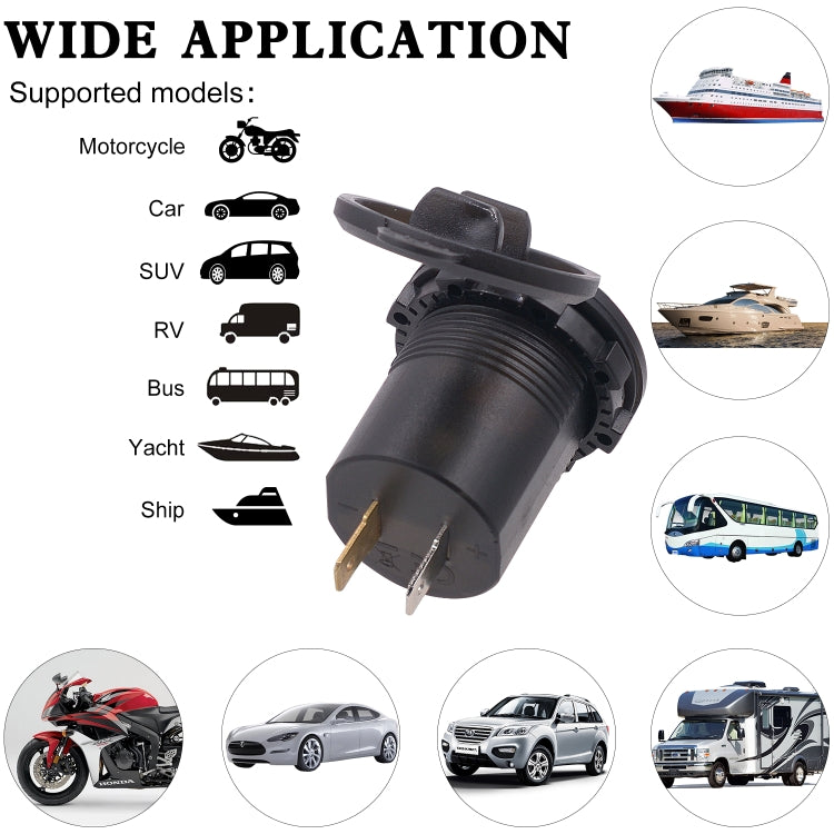 Universal Car Dual Port USB Charger Power Outlet Adapter 3.1A 5V IP66 with LED Digital Voltmeter + 60cm Cable(Green Light) - DIY Modified Charger by PMC TechLife | Online Shopping South Africa | PMC TechLife | Buy Now Pay Later Mobicred