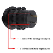 Universal Car Dual USB Charger Power Outlet Adapter 4.2A 5V IP66 with Aperture + 60cm Cable(Blue Light)