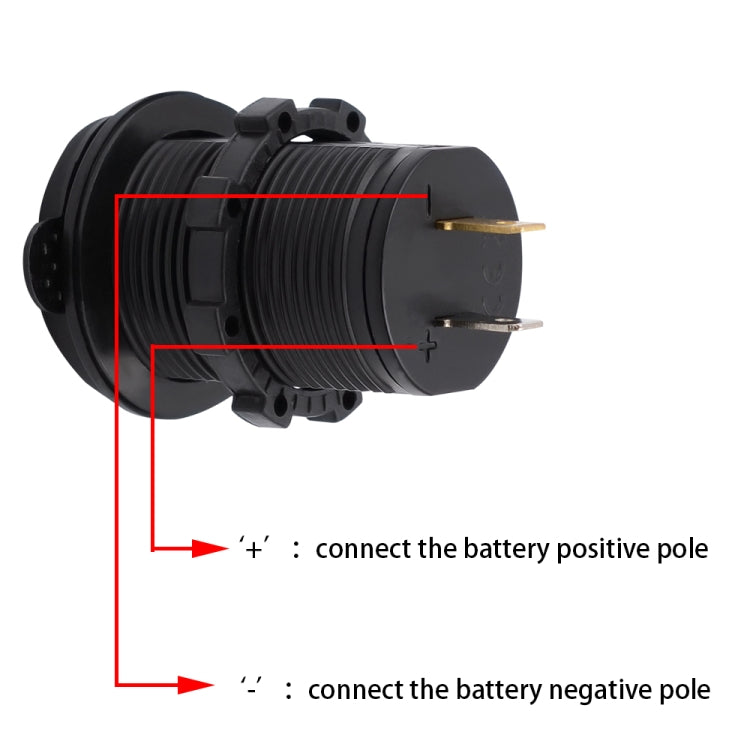 Universal Car Dual USB Charger Power Outlet Adapter 4.2A 5V IP66 with Aperture + 60cm Cable(Orange Light)