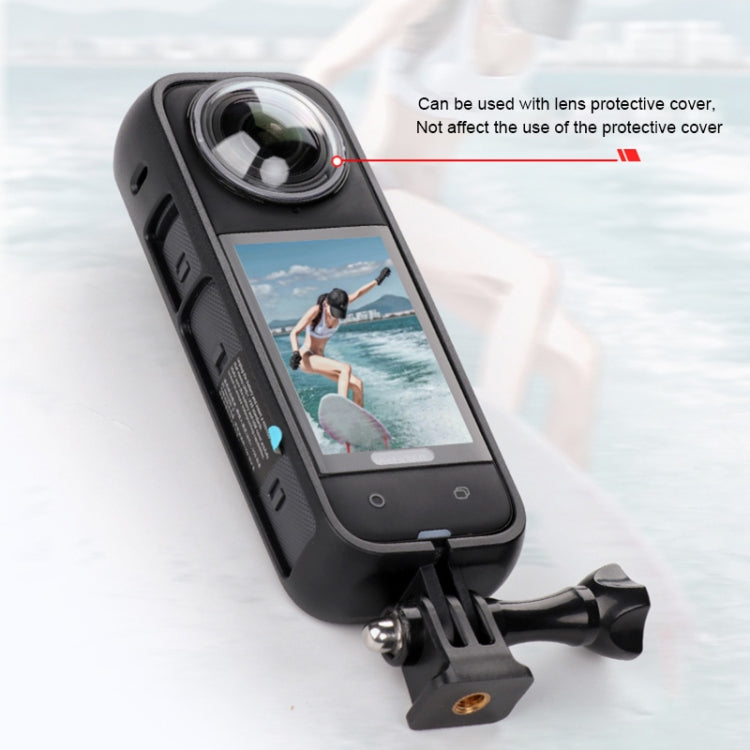 For Insta360 X4  PC Plastic Protective Frame with Adapter Mount & Screw (Black) - Mount & Holder by PMC TechLife | Online Shopping South Africa | PMC TechLife | Buy Now Pay Later Mobicred