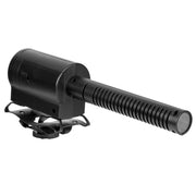 BOYA BY-DMR7 Shotgun Condenser Broadcast Microphone with LCD Display & Integrated Flash Recorder for Canon / Nikon / Sony DSLR Cameras and Video Cameras(Black)