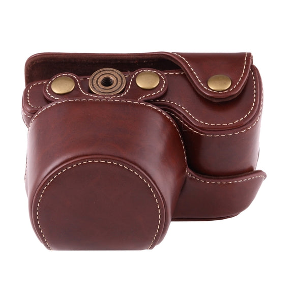 Full Body Camera PU Leather Case Bag with Strap for Sony A6000 / A6300 / Nex 6(Coffee)