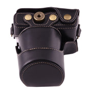 Full Body Camera PU Leather Case Bag with Strap for Canon EOS M10(Black)