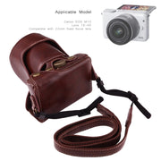 Full Body Camera PU Leather Case Bag with Strap for Canon EOS M10(Coffee)