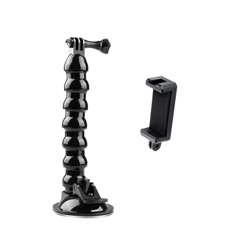 Extended Suction Cup Jaws Flex Clamp Mount with Cold Shoe Phone Clamp (Black) - Holder by PMC TechLife | Online Shopping South Africa | PMC TechLife | Buy Now Pay Later Mobicred