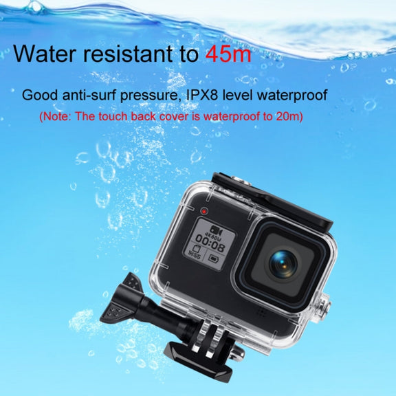 45m Water-resistant Case + Touch Back Cover for GoPro HERO8 Black